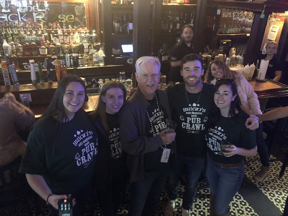 Brian's 80th Birthday Pub Crawl With Grandchildren T-Shirt Photo
