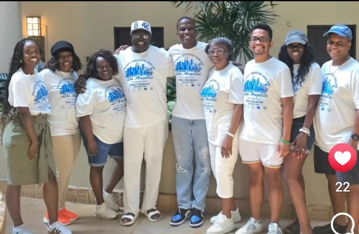 Crockett Henderson Kirkland Family Reunion Los Angeles, California Embassy Suites Hotel Preparing For The Party Bus Tour. T-Shirt Photo