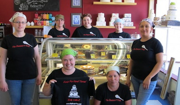 New Shirts + New Case= Happy Staff And Tasty Cake! T-Shirt Photo