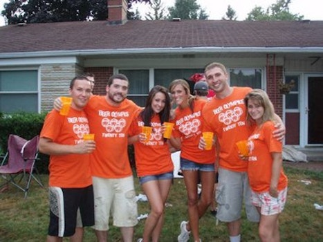 Orange Team Of Beer Olympics T-Shirt Photo
