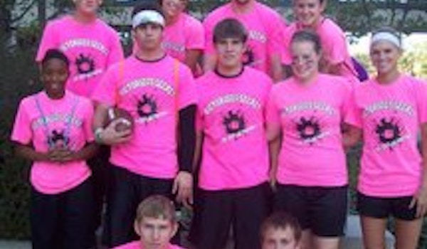 Picture of Co Ed Flag Football Team Victorious Secret Custom T-Shirt Design Co Ed Flag Football Team Victorious Secret T-Shirt Photo