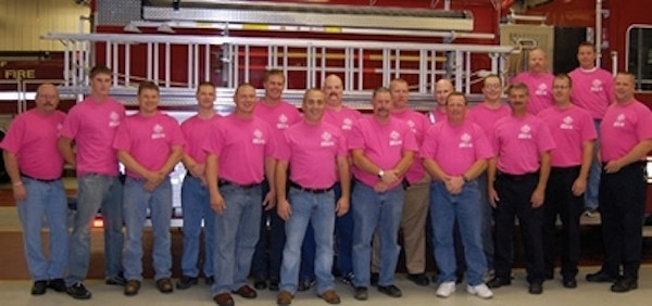 Norwich Firefighters Wear Pink To Raise Awareness T-Shirt Photo