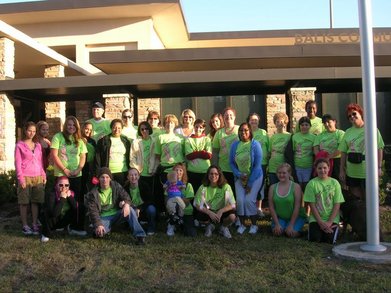 Making Strides Against Breast Cancer Laurie's Leapin' Legs T-Shirt Photo