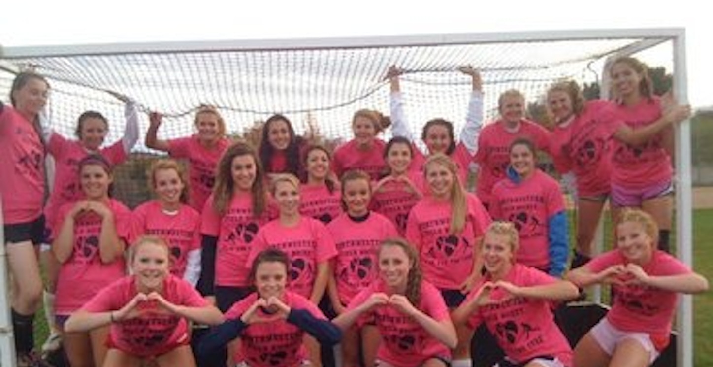 Picture of Field Hockey Vs. Breast Cancer Custom T-Shirt Design Field Hockey Vs. Breast Cancer T-Shirt Photo