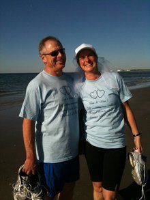 Tom And Gina At Their 5 K Wedding Day Run T-Shirt Photo