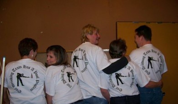 Picture of Our Drinking Team Has A Pool Problem Custom T-Shirt Design Our Drinking Team Has A Pool Problem T-Shirt Photo