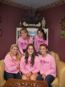 Tri Theta Girls Rockin' Their Pink Custom Ink Club Shirts! T-Shirt Photo