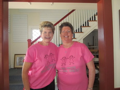 Two Sisters Walking Abreast Team  T-Shirt Photo