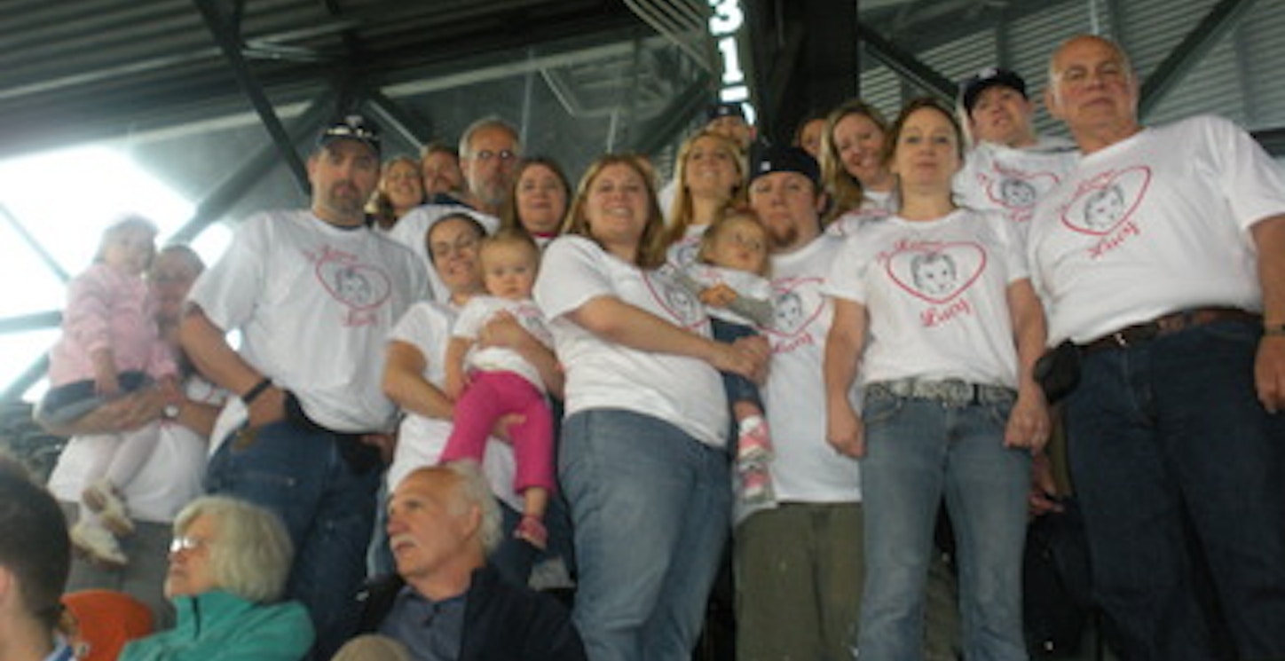 Cure Sma For Lucy Jones  Seattle Mariners Game T-Shirt Photo