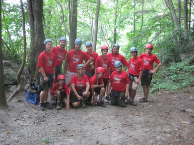 Rock Climbing In The New River Gorge T-Shirt Photo