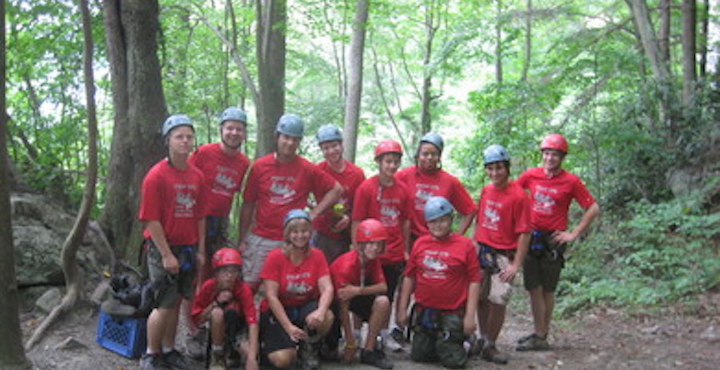 Rock Climbing In The New River Gorge T-Shirt Photo