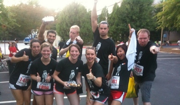 An Excited Tribe After A 5 K T-Shirt Photo