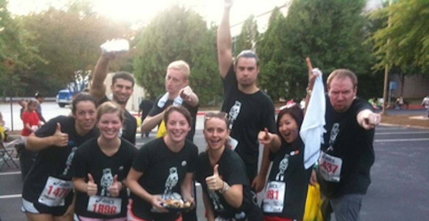 An Excited Tribe After A 5 K T-Shirt Photo