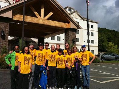 Team Photo At The Hotel Before The Race T-Shirt Photo