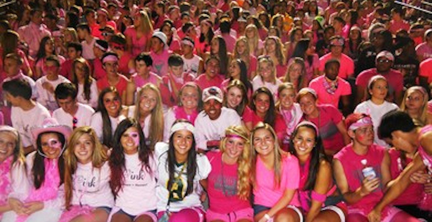 Breast Cancer Pink Out Football Game!! T-Shirt Photo