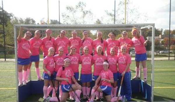Picture of Assumption College Field Hockey Breast Cancer Awareness Game Custom T-Shirt Design Assumption College Field Hockey Breast Cancer Awareness Game T-Shirt Photo