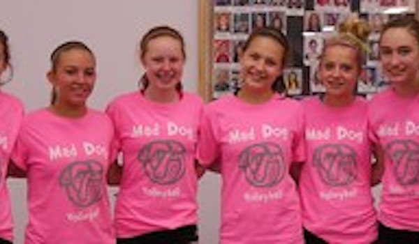 Mad Dog Volleyball Rocking Our Neon Pink! T-Shirt Photo