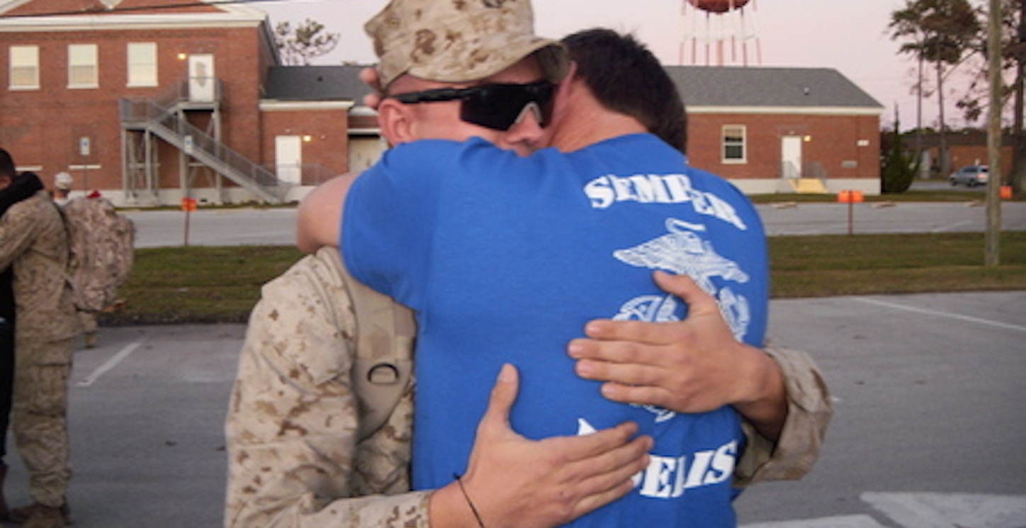 A Father Welcoming His Son Home From The War.  T-Shirt Photo