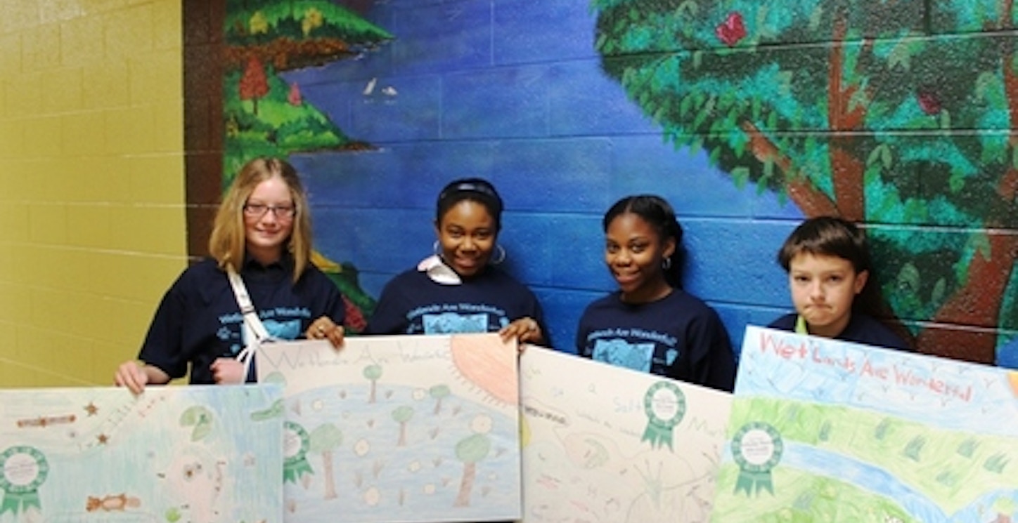 Jones County Poster Contest Winners With Their Prize T Shirts T-Shirt Photo