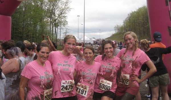 The 'breastfast' Club Getting Dirty In Our Custom Ink Shirts At The Dirty Girl Mud Run 2012! T-Shirt Photo