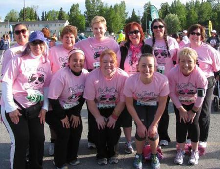 Dog Tired Divas At The Alaska Run For Women T-Shirt Photo