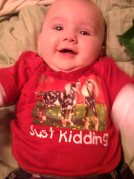 Rylee In Her Goat Shirt From Custom Ink T-Shirt Photo