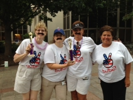 American Cancer Society's Relay For Life   Walking For Alan Team #1, Winners Of Largest Amount Of Donations And Best Team Campsite! T-Shirt Photo