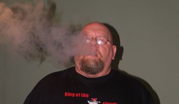 My Hubby Enjoying His Meza Mint Tobacco  T-Shirt Photo