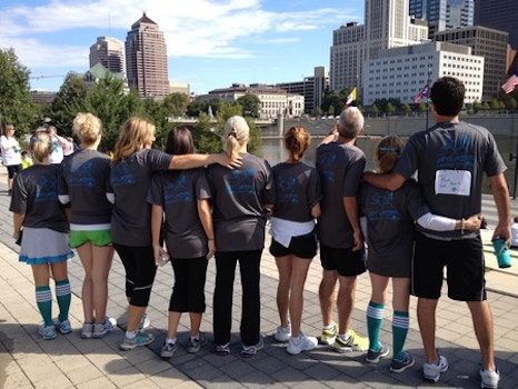 Strides For Hope With Columbus Skyline T-Shirt Photo