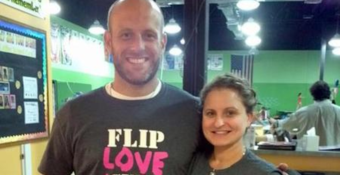 Picture of Gymnastics Flip For Cure Shirts Custom T-Shirt Design Gymnastics Flip For Cure Shirts T-Shirt Photo