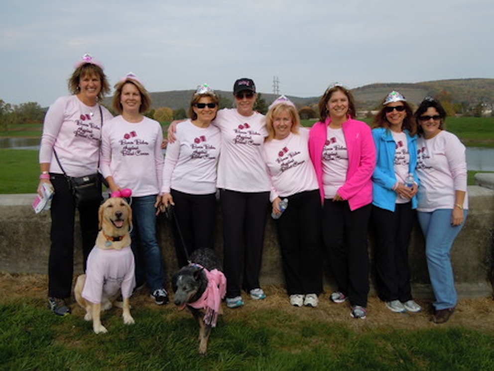 Participating In The Strides Against Cancer Walk, Corning. Ny T-Shirt Photo