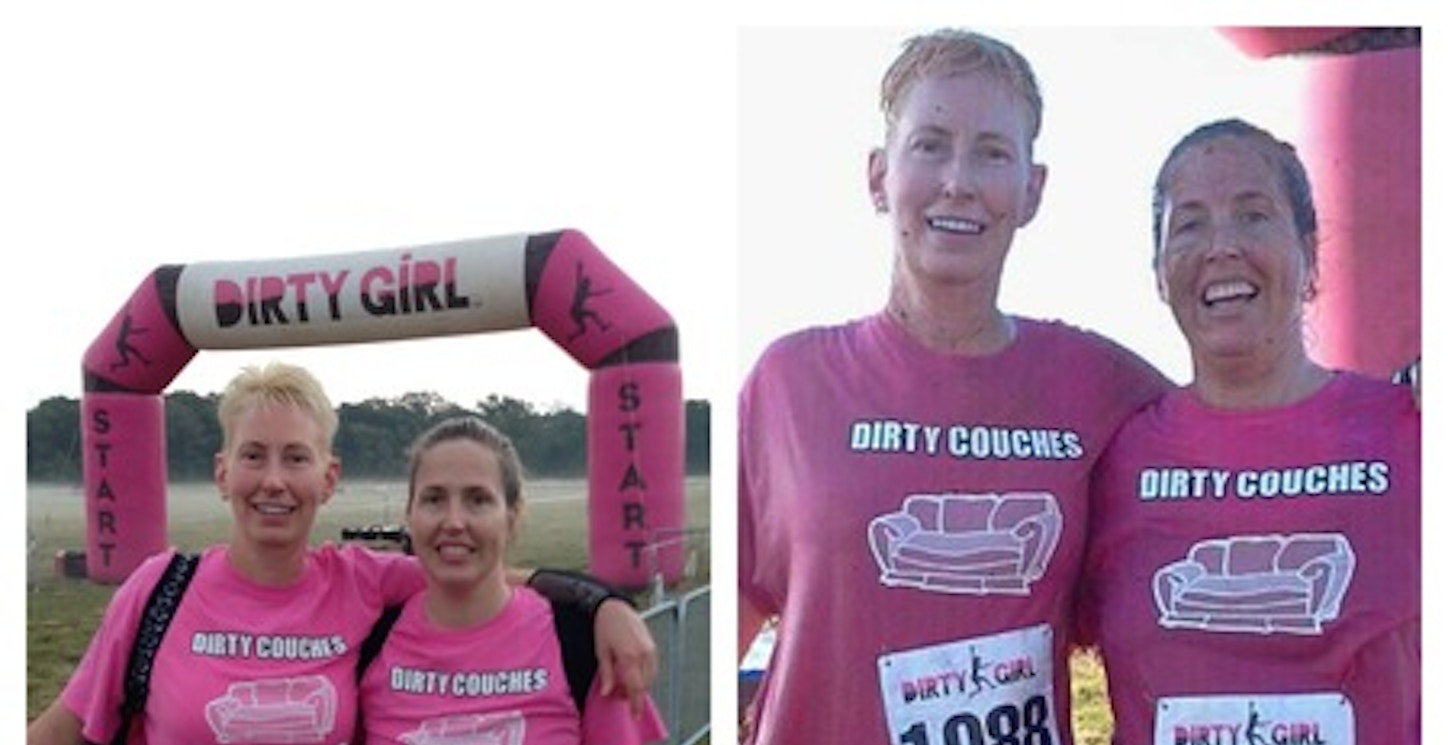 Before/After Dirty Girl Mud Run T-Shirt Photo