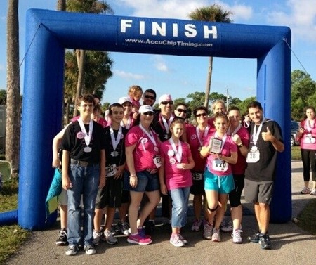 Team Kick Cancer At Every Boob Counts 5 K T-Shirt Photo