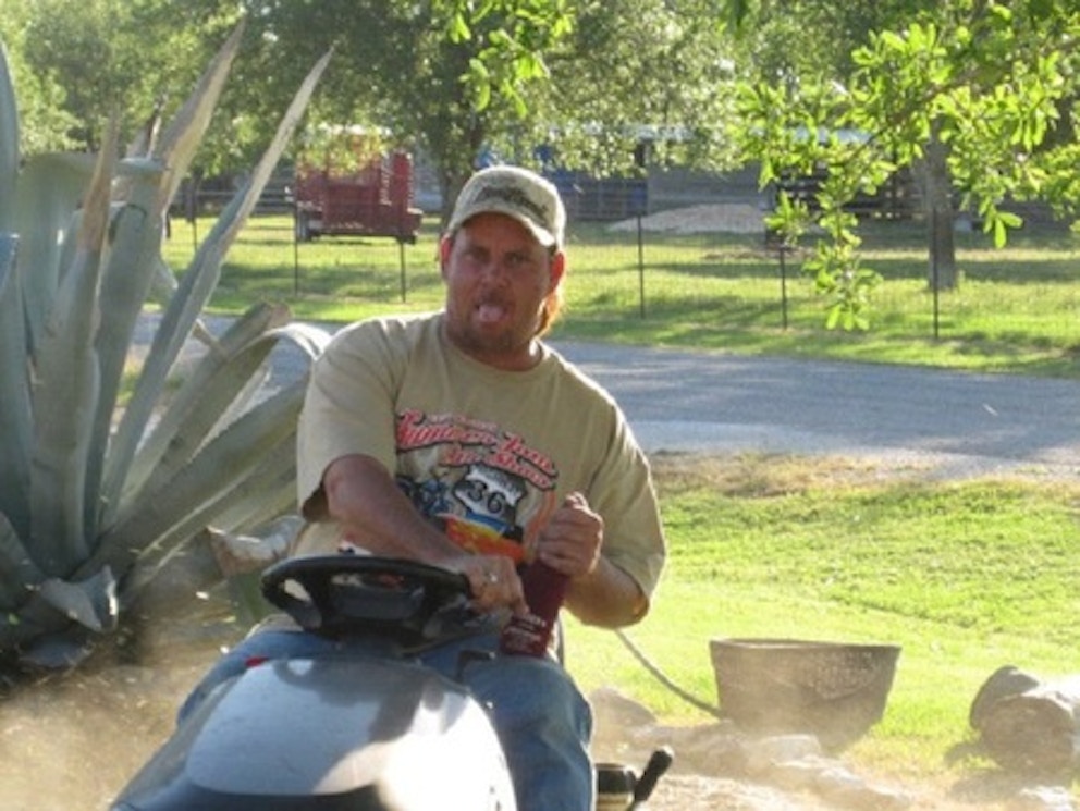 Redneck Lawn Mowing T-Shirt Photo