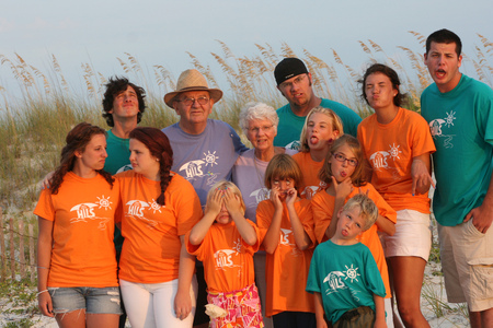 Papa, Grandma And Grandkids T-Shirt Photo