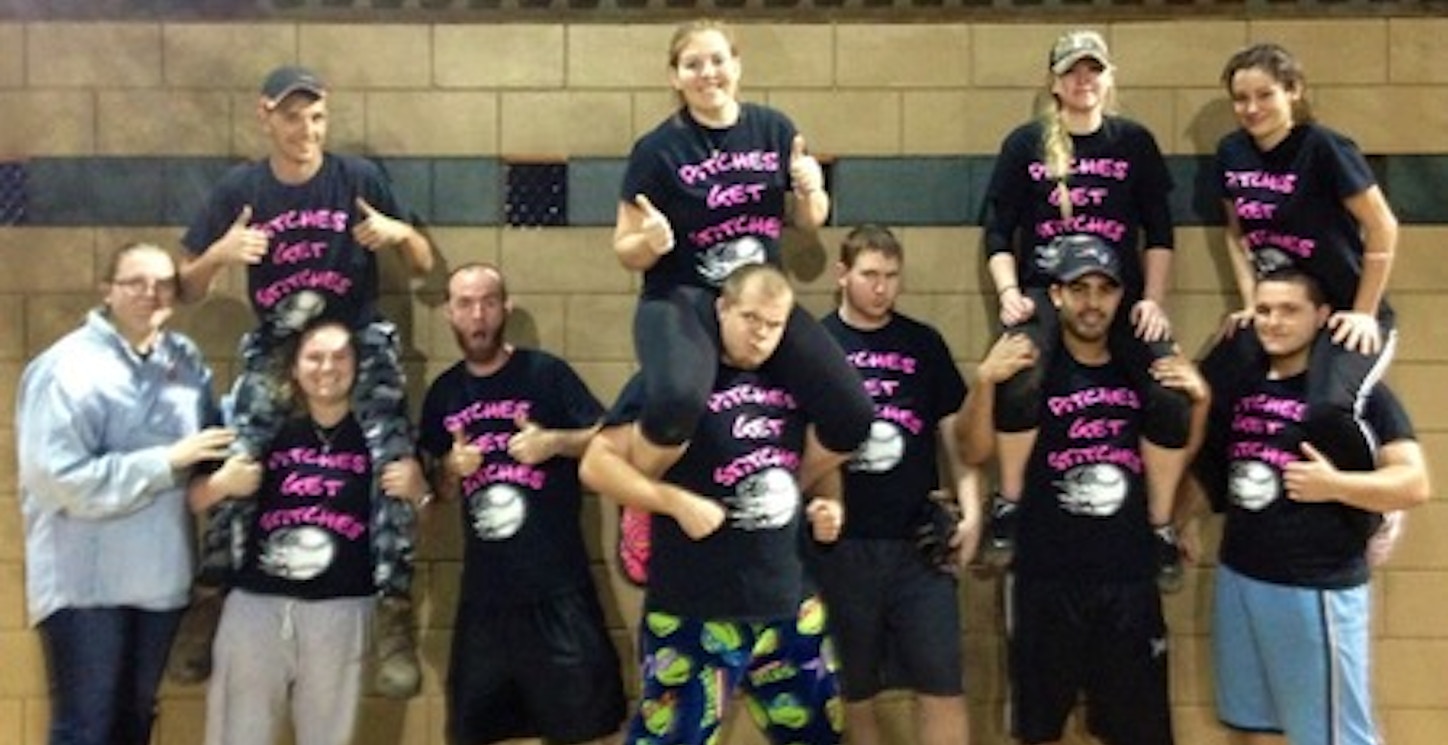 Crazy Team Sporting Their Pink T-Shirt Photo