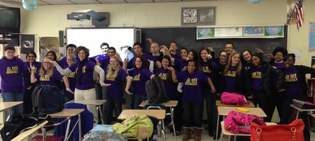 Period 5 Alpha Pi Making Human Pi Symbols T-Shirt Photo