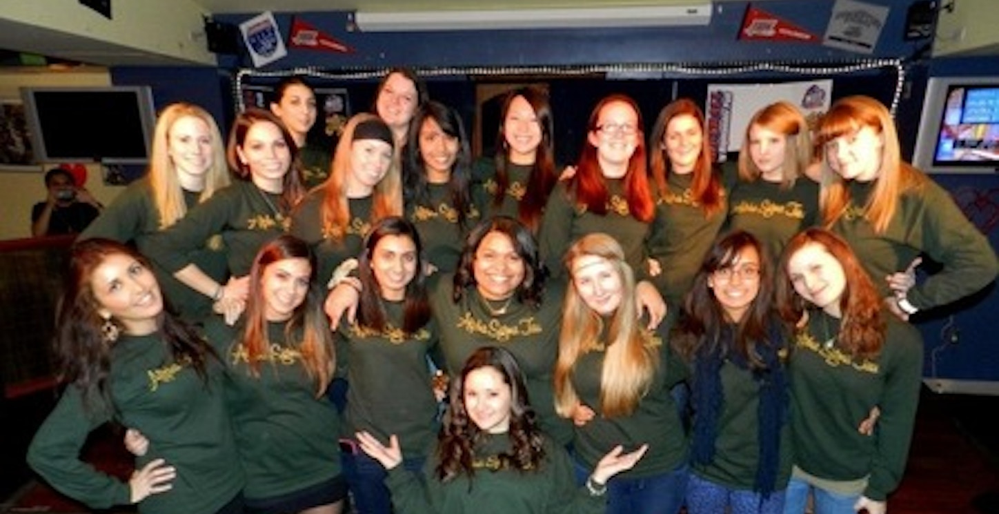 Alpha Sigma Tau Hosts A Hot Wing Eating Contest To Fundraiser For Babyland T-Shirt Photo