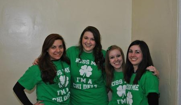 Picture of Kiss Us, We're Chi Delts! Custom T-Shirt Design Kiss Us, We're Chi Delts! T-Shirt Photo