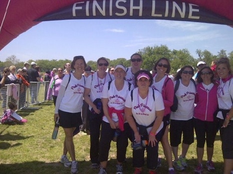 The Pink Princesses At The Finish Line After Walking 39.3 Miles! T-Shirt Photo
