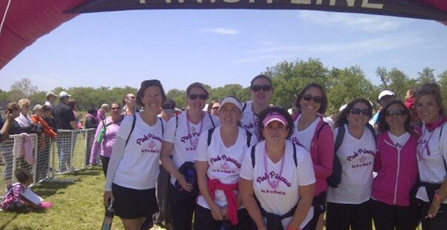 The Pink Princesses At The Finish Line After Walking 39.3 Miles! T-Shirt Photo