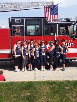 Tinley Park Fire Wives Pose With Our Village's New Truck! T-Shirt Photo