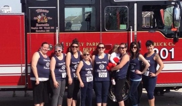 Tinley Park Fire Wives Pose With Our Village's New Truck! T-Shirt Photo