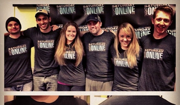 Picture of Saturday Night Online Crew Celebrating 100 Affiliates Custom T-Shirt Design Saturday Night Online Crew Celebrating 100 Affiliates T-Shirt Photo