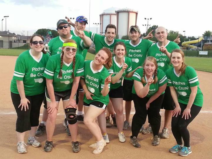 Pitches Be Crazy Kickball Team Photo T-Shirt Photo