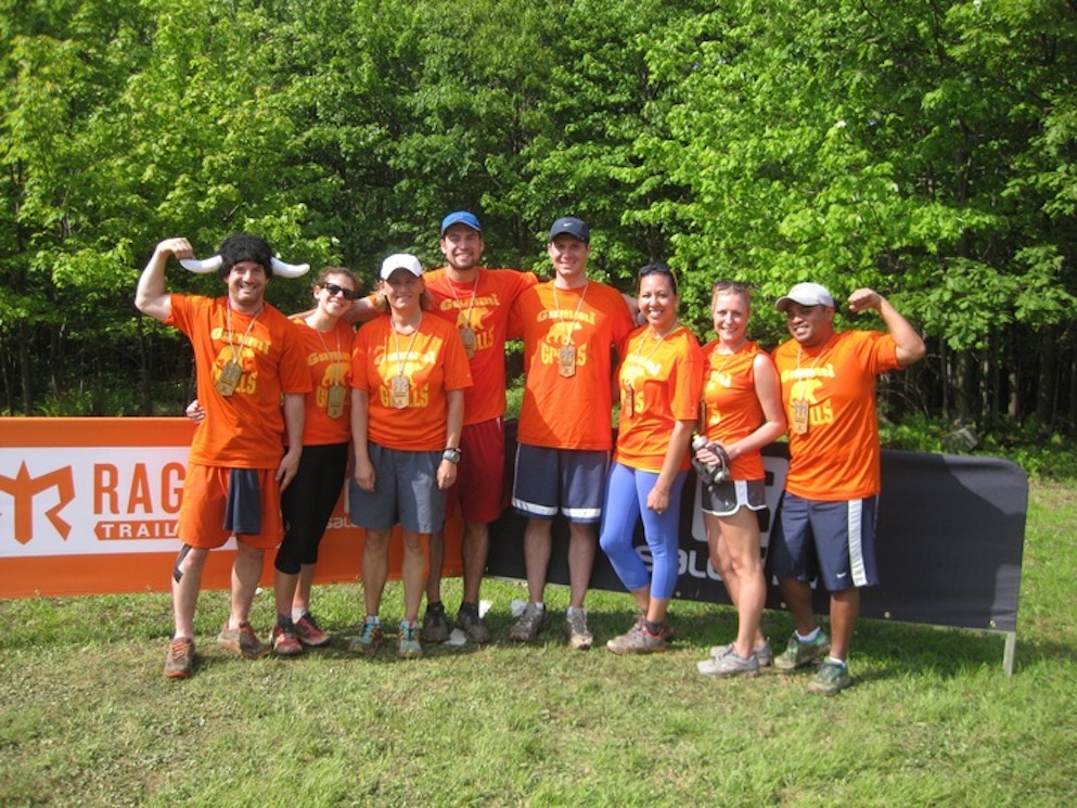 Team Gummi Bear Grylls   Run, Camp, Run, Sleep?, Run     Ragnar Trail T-Shirt Photo