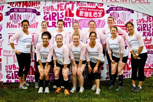 Team Stealing Second Base At The Dirty Girl Mud Run: Pittsburgh T-Shirt Photo