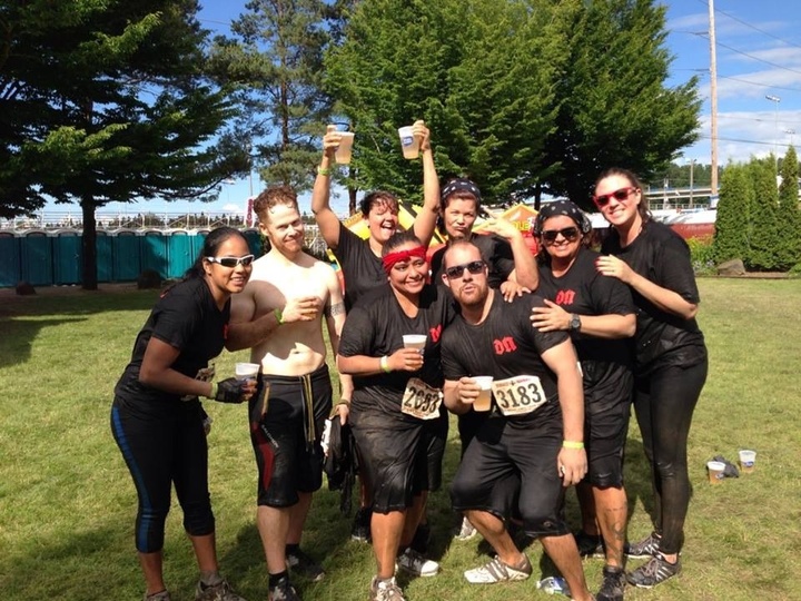 Dingy Ninjas Rockin' It Out At Rugged Maniac! T-Shirt Photo