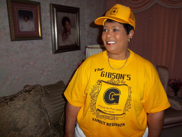 Gibson's Family Reunion Phyllis Gibson Arceneaux Shirt & Cap A.Jpg T-Shirt Photo