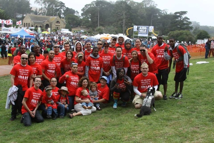 U.S. Military Walking To Cure Aids T-Shirt Photo